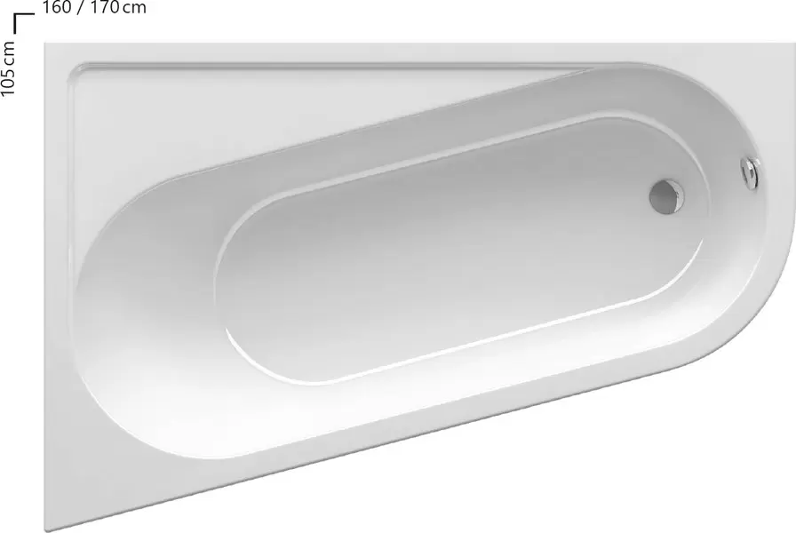 Akrilkád Chrome 160x105 bal fehér