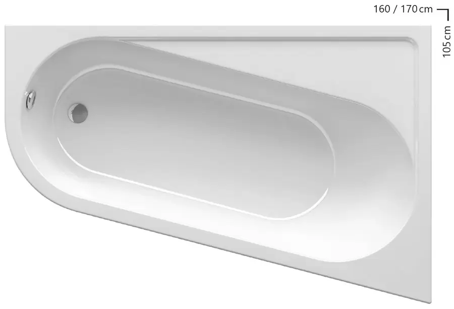 Akrilkád Chrome 160x105 jobb fehér
