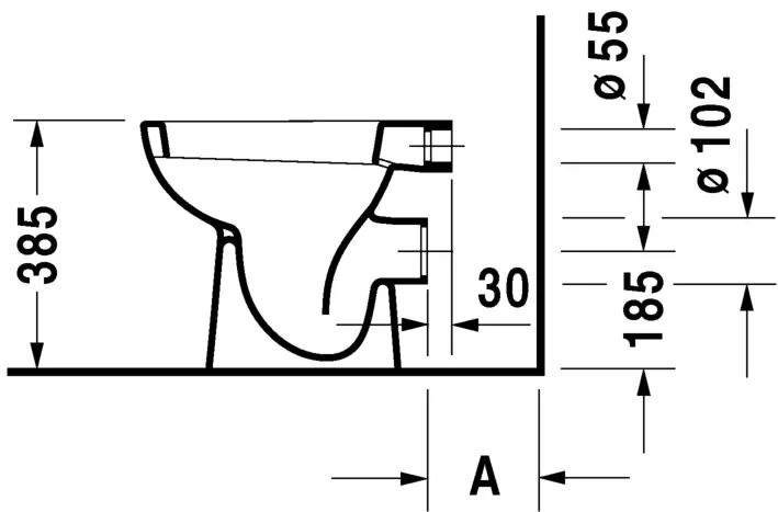 Duravit D-Code Álló WC 480mm, fehér 21080900002