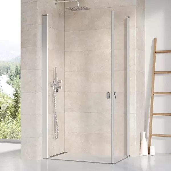 Zuhanyajtó  CRV1-90 szatén + Transparent