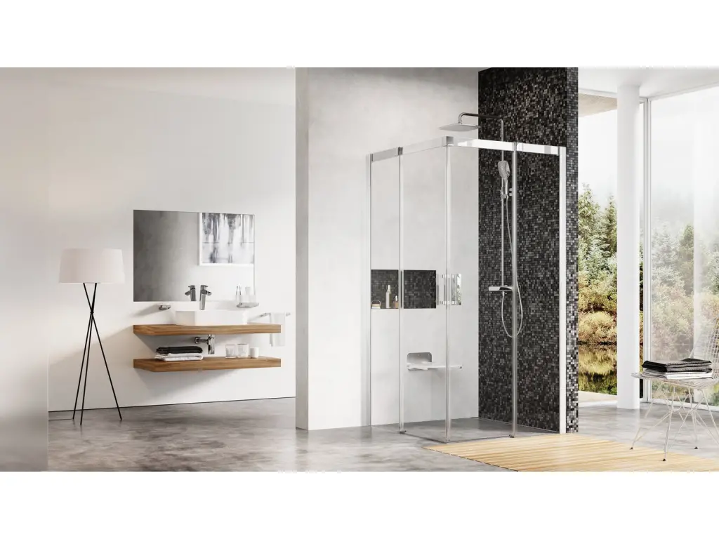 Zuhanykabin MSRV4-90/90 szatén+Transparent