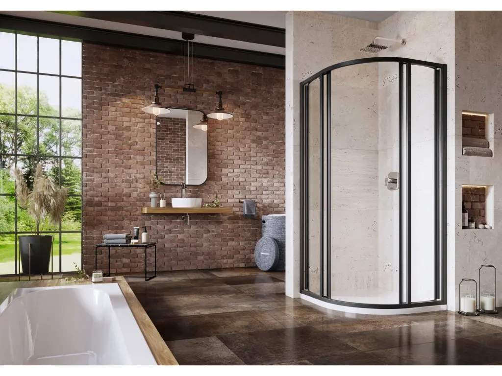 Zuhanykabin SKCP4-90 195 fekete+Transparent üveg