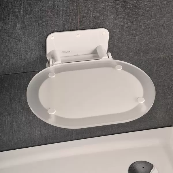 Zuhanykabin ülőke CHROME CLEAR/fehér